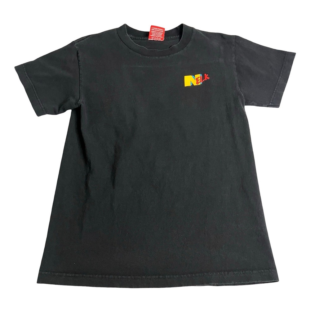 Nelk‎ Boys Graphic Shirt Size Small Black Streetwear Logo Back Hit Short Sleeve